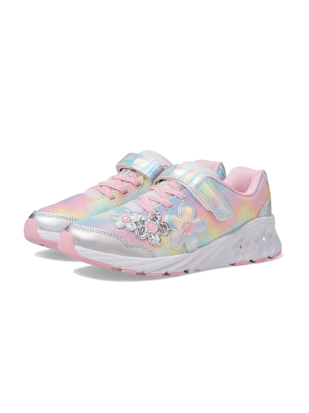 Stride Rite Girls SR Lighted Glimmer Sneaker 2.0 Size 3 WIDE Pink Kid Shoes NIB